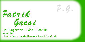 patrik gacsi business card